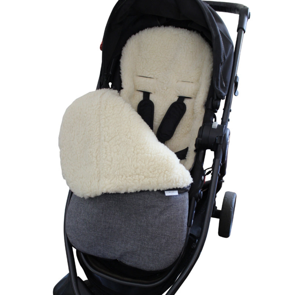 Gooseberry Wool Footmuff Pram Liner Grey Melange