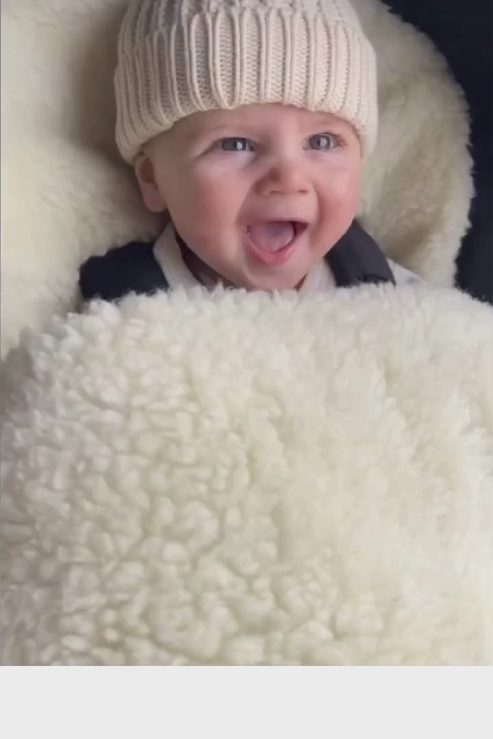 Happy Baby in Gooseberry Pram Footmuff