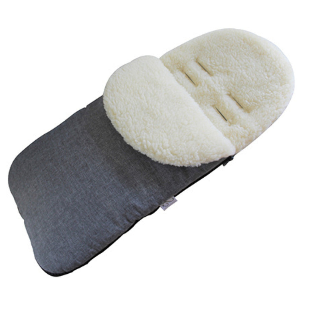 Gooseberry Wool Footmuff Pram Liner - Grey Mélange 